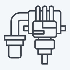 Icon Fuel Rejector. related to Car Maintenance symbol. line style. simple design editable. simple illustration