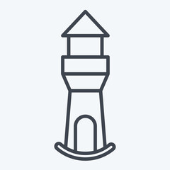 Icon Lighthouse. related to Icon Building symbol. line style. simple design editable. simple illustration