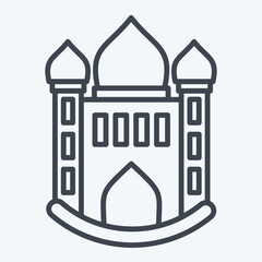 Icon Mosque. related to Icon Building symbol. line style. simple design editable. simple illustration