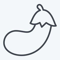 Icon Eggplant. related to Fruit and Vegetable line style. simple design editable. simple illustration