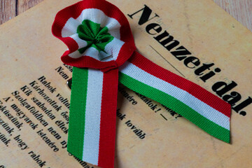 Hungarian tricolor cockade and National song