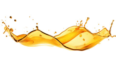 Orange Liquid Splashing. A vibrant splash of orange liquid creating a striking visual effect. The liquid appears to be in motion. on a White or Clear Surface PNG Transparent Background.