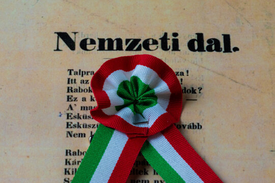Hungarian tricolor cockade and National song