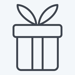 Icon Gift Love. related to Valentine Day symbol. line style. simple design editable. simple illustration