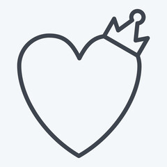 Icon Love King. related to Valentine Day symbol. line style. simple design editable. simple illustration