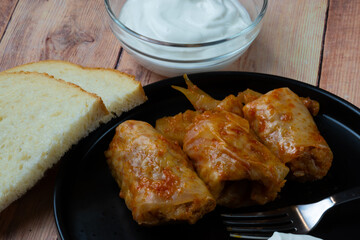 Cabbage roll on a plate