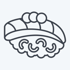 Icon Aji. related to Sushi symbol. line style. simple design editable. simple illustration