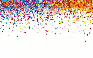 Confetti in the Colors of the Rainbow Forming a Festive Scene Isolated on White Background.