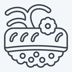 Icon Ike. related to Sushi symbol. line style. simple design editable. simple illustration