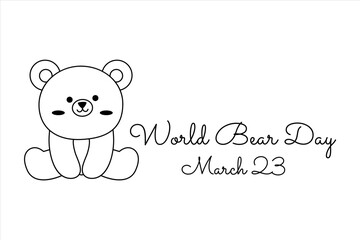 line art of World Bear Day good for World Bear Day celebrate. line art. illustration.