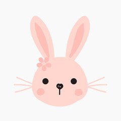 Bunny rabbit cartoon icon sign isolated on white background.