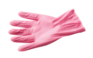 Pink Glove. The glove appears to be unused and in pristine condition, adding a sense of cleanliness and simplicity to the composition. on a White or Clear Surface PNG Transparent Background.