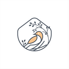 Bird house logo design vector