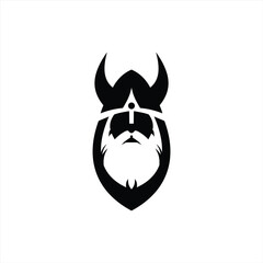Ancient viking head logo for mascot design. Vector illustration