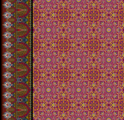 A beautiful Geometric Ornament Ethnic style border design handmade artwork with Design for fashion , fabric, textile, wallpaper, cover, web , wrapping and all prints
