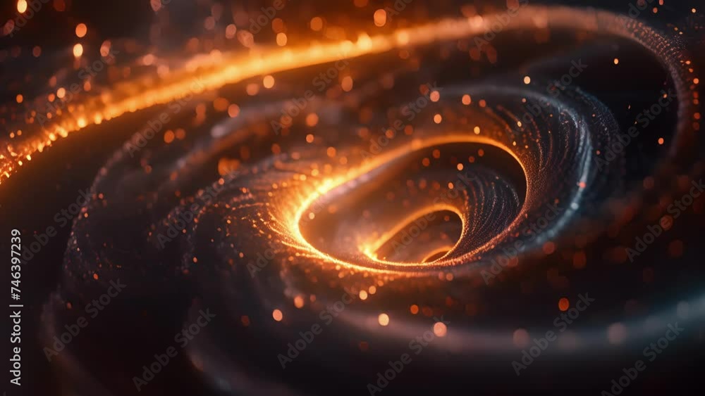 Poster an intricate labyrinth of pulsing particles forms a hypnotic spiral drawing you into a state of limi