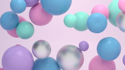 Colorful Floating Soft Balls Background