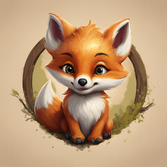 Obraz premium red fox cartoon