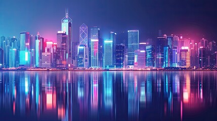 Fototapeta premium Abstract futuristic metropolis icon. Urban, city, skyline, futuristic, skyscrapers, buildings, transportation, flying cars, technology, advanced, modern, cityscape, infrastructure. Generated by AI