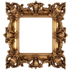 PNG isolated Golden baroque picture frame - 746398002