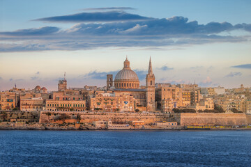 Fototapeta na wymiar Valletta skyline with the St. Pauls Cathedral, Malta