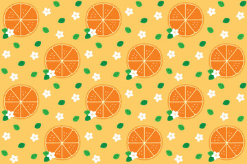 Cute Cartoon Orange pattern. Vector seamless texture.