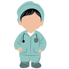 cute cartoon doctor boy ai generative