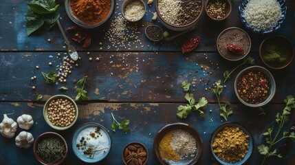 Indian foods on the table, AI generated Image