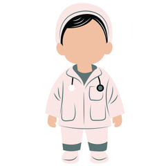 cute cartoon doctor boy ai generative