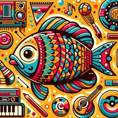 Appreciating Artwork: Retro-style Fish Paintings