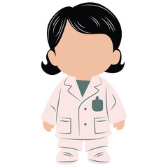 cute cartoon doctor girl ai generative
