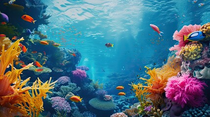 Fototapeta na wymiar Abstract coral reef icon. Marine ecosystem, underwater photography, reef exploration, tropical paradise, biodiversity, aquatic. Generated by AI