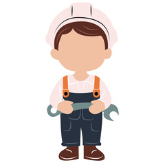 cute cartoon engineer ai generative