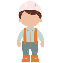 cute cartoon engineer ai generative