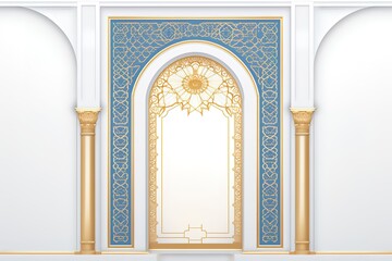 Geometric traditional Islamic ornament. Ceramic mosaic. Abstract background. Generative AI