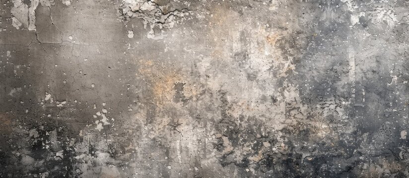 A close-up photo of a rough cardboard surface covered in dirt, creating a rustic grunge pattern on an abstract retro grey wallpaper.