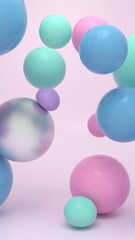 Colorful Floating Soft Balls Background