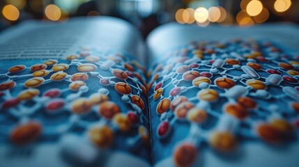  medical textbook includes detailed molecule structure illustrations to accompany explanations of drug mechanisms, molecular pathways, and biological processes, aiding students