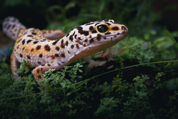 a reptile type leopard gecko, a pet nocturnal gecko type leopard gecko