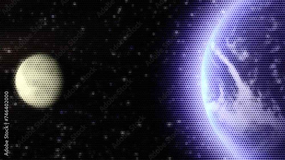 Poster animated moving motion background showing planet earth from space