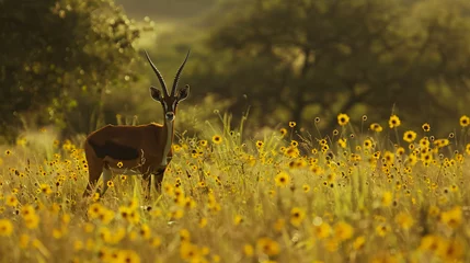 Fotobehang A blesbok antelope (Damaliscus pygargus). © Data