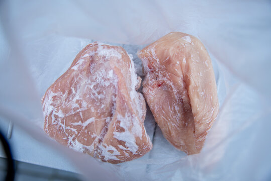 frozen meat, chicken fillet in a bag