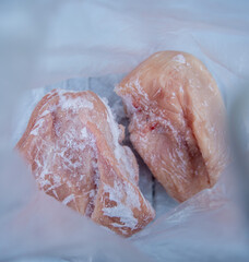 frozen meat, chicken fillet in a bag