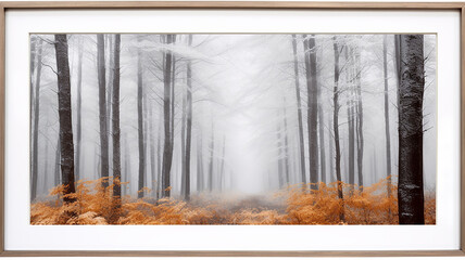 framed painting on the wall landscape autumn frame interior gallery - 746402679