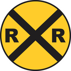 street sign rail road crossing ahead