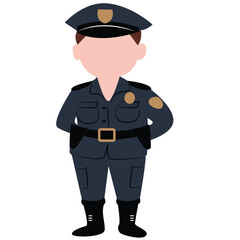 cute cartoon policeman ai generative