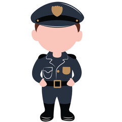 cute cartoon policeman ai generative
