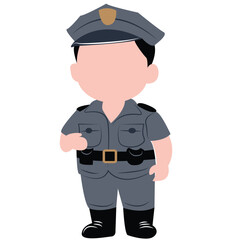 cute cartoon policeman ai generative