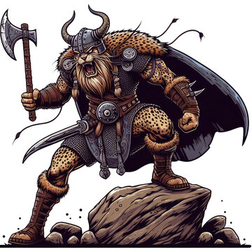 Viking monster angry Art illustration PNG