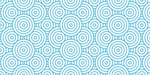 Fototapeta na wymiar Vector overlapping Pattern. Minimal abstract diamond waves vintage style spiral pattern circle wave line. blue seamless tile stripe geomatics overlapping create retro square line backdrop background.